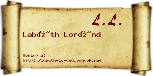Labáth Loránd névjegykártya